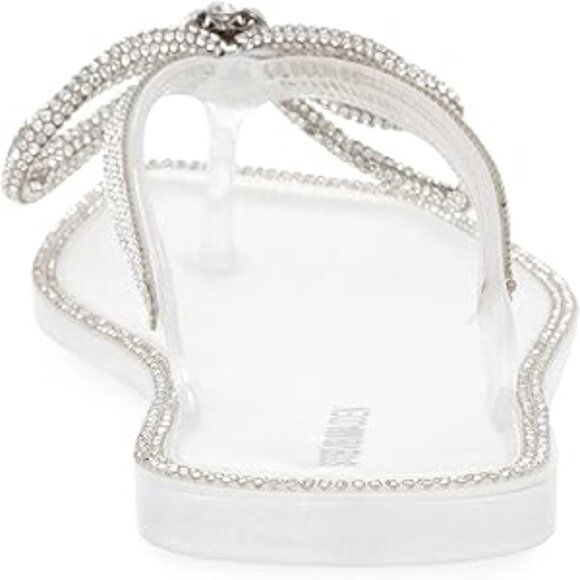 Steve Madden Juned Rhinestone Bow Flip Flop Flat Sandle - Picture 3 of 8